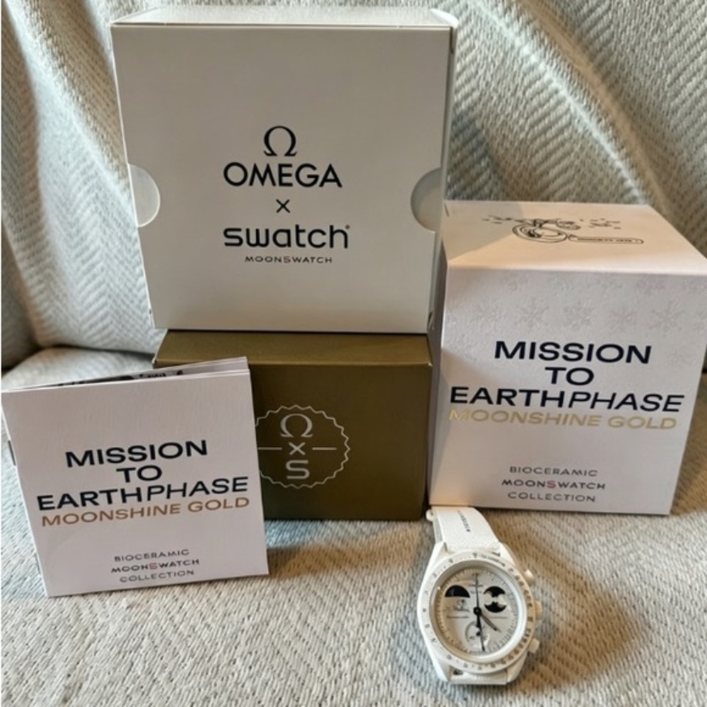 OMEGA x Swatch Moonswatch Mission to the Moonphase Watch With Box